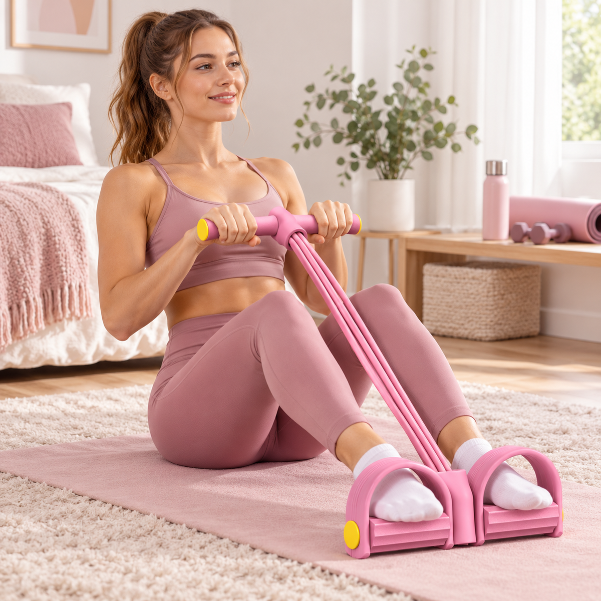Monet Pink 4-Tube Pedal Resistance Trainer
