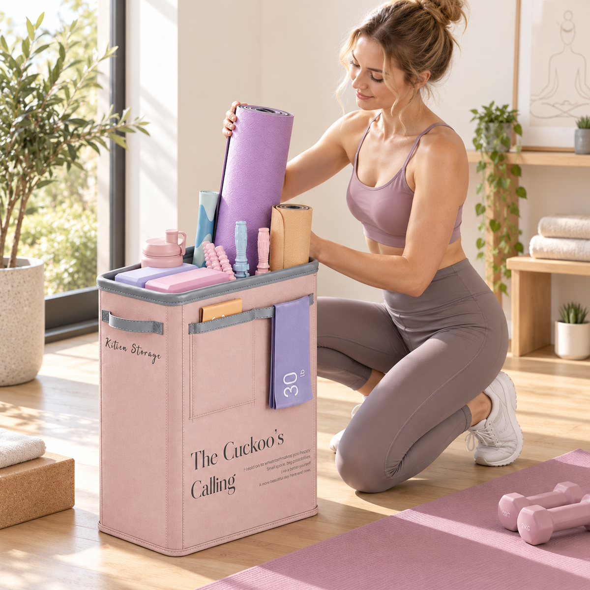Foldable Yoga & Fitness Storage Bin