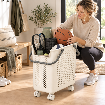 Rolling Sports & Yoga Storage Cart
